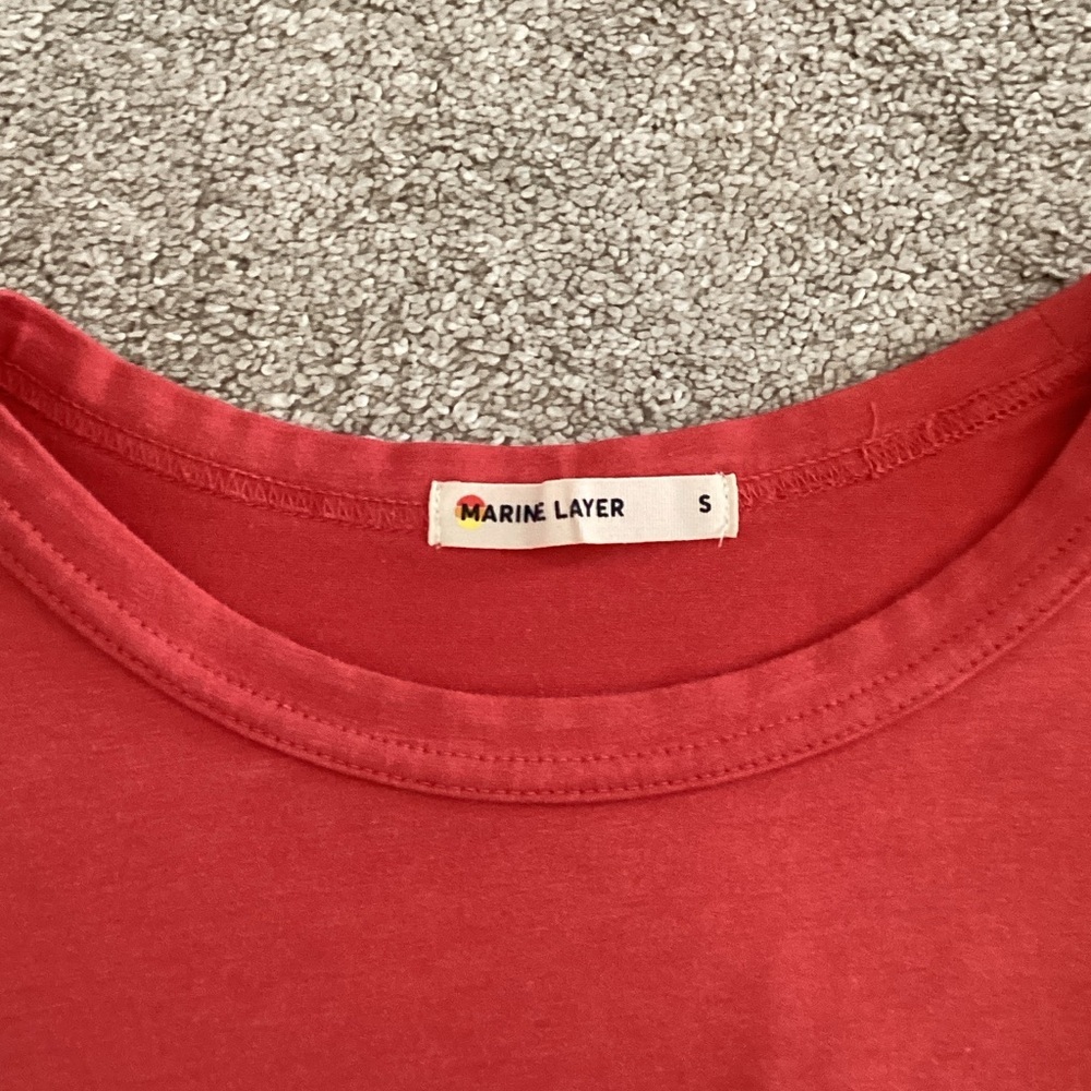 Marine Layer Coral Midi Dress small - Picture 3 of 6